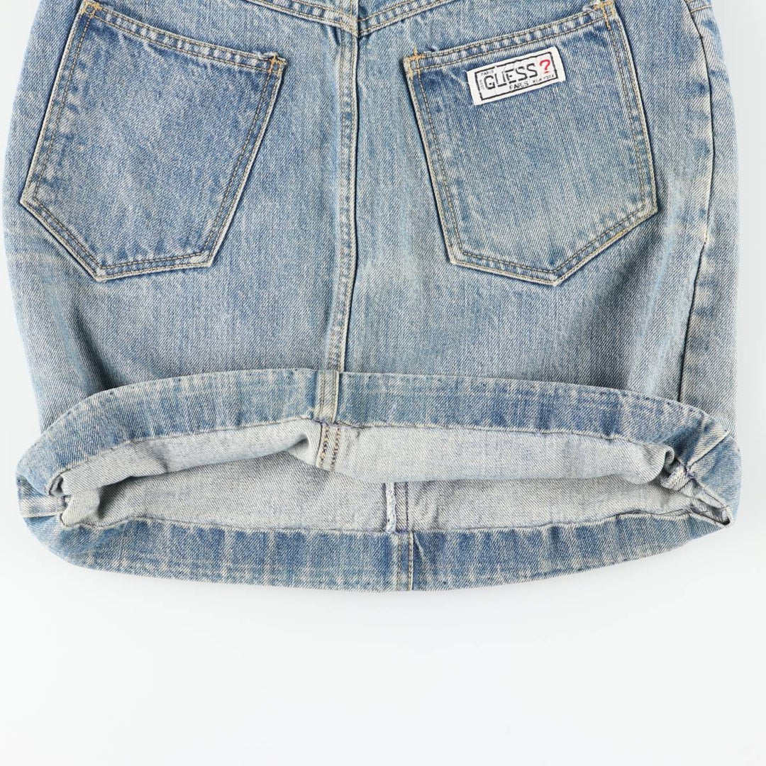 80'S Guess denim tight mini skirt, women's size M equivalent, vintage. unclear blue type Vintage Second Hand