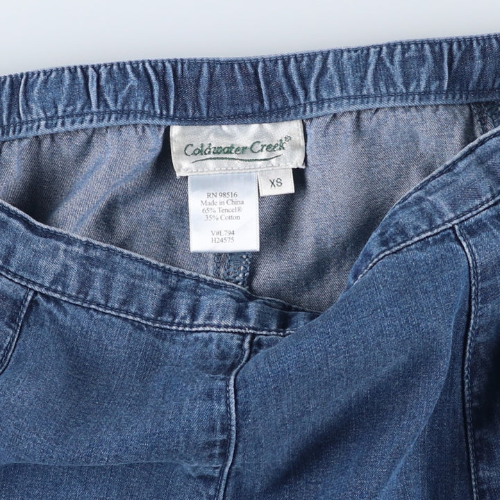 Coldwater Creek Denim Long Flare Skirt, Women's Size XS Tencel blue type Vintage Second Hand