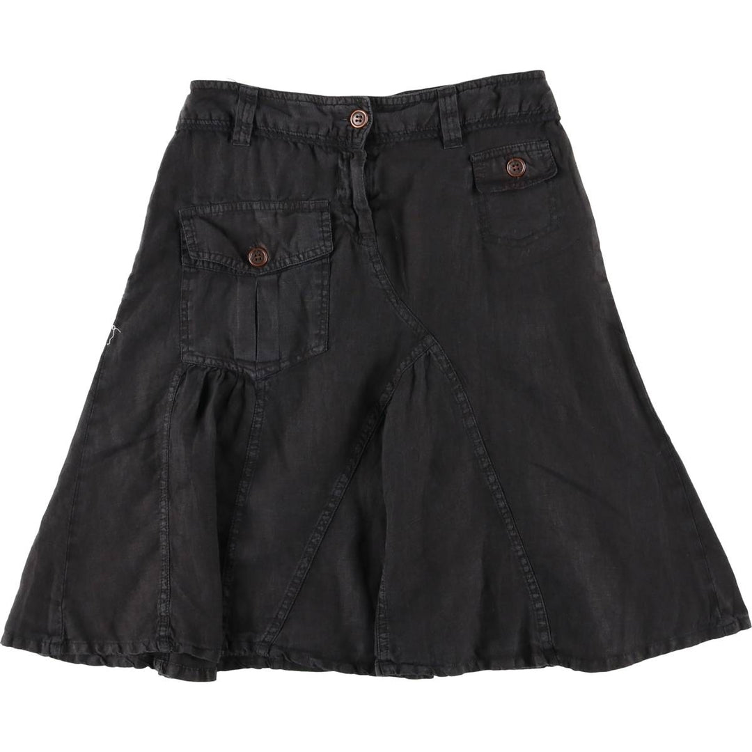 Passager Half-Length Flare Skirt, Women's Size L unclear black type Vintage Second Hand