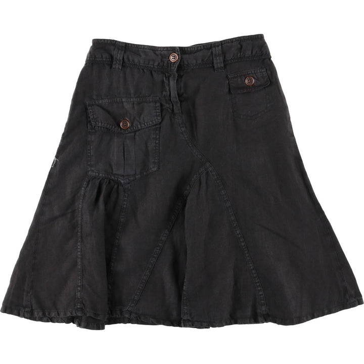 Passager Half-Length Flare Skirt, Women's Size L unclear black type Vintage Second Hand