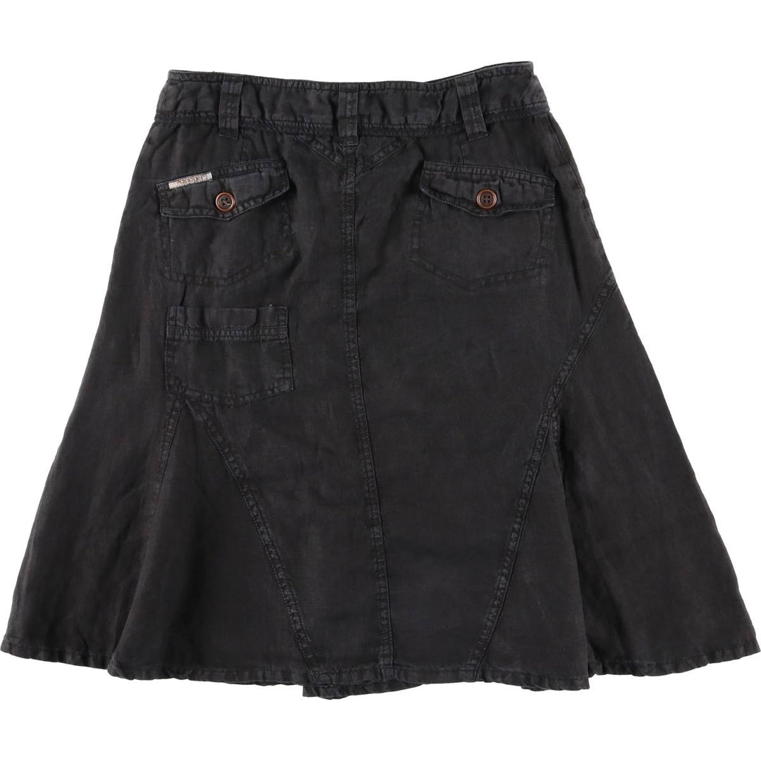 Passager Half-Length Flare Skirt, Women's Size L unclear black type Vintage Second Hand