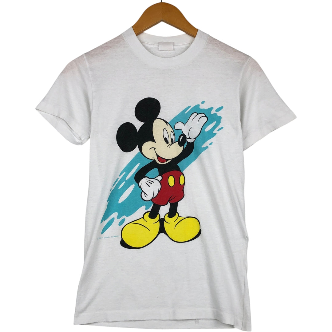 MICKEY MOUSE Mickey Mouse character print T-shirt, women's size S, vintage unclear black type Vintage Second Hand