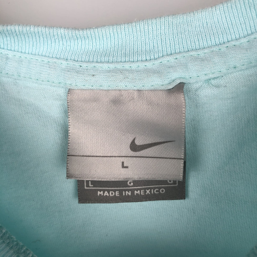 2000'S Nike logo print T-shirt, women's size L cotton Blue type light blue Vintage Second Hand