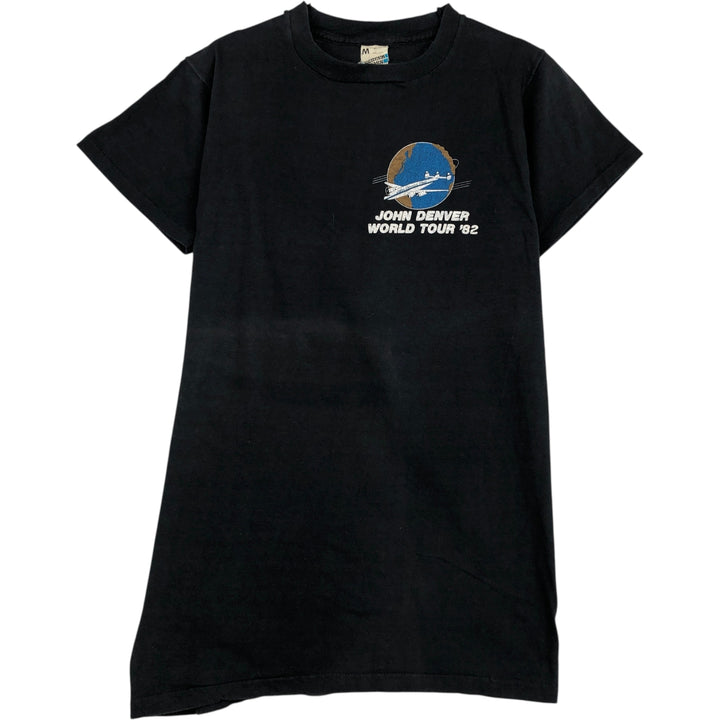 Vintage 80'S Screen Stars John Denver Band T-Shirt, Made in USA, Women's Size Medium cotton black type Vintage Second Hand