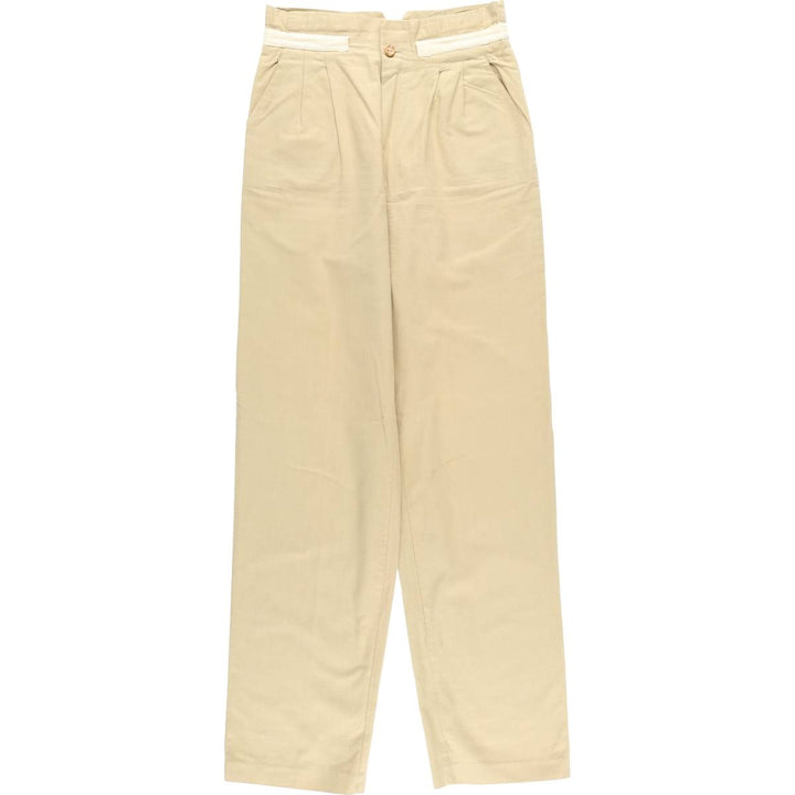 Vintage 1970'S GAP Two-pleat Cotton Pants, Women's Size L (W28) cotton Beige type Vintage Second Hand