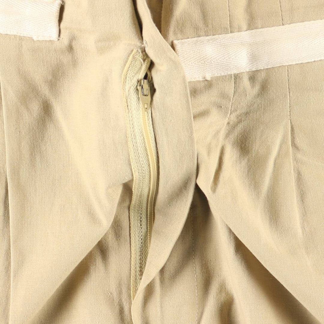 Vintage 1970'S GAP Two-pleat Cotton Pants, Women's Size L (W28) cotton Beige type Vintage Second Hand