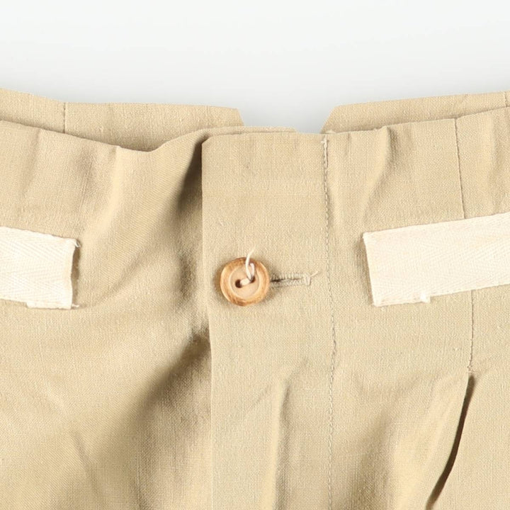 Vintage 1970'S GAP Two-pleat Cotton Pants, Women's Size L (W28) cotton Beige type Vintage Second Hand