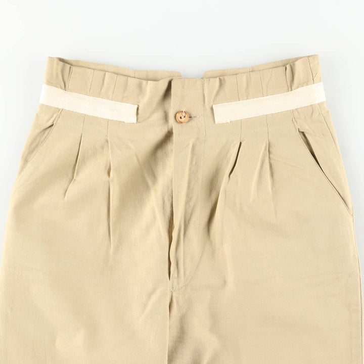 Vintage 1970'S GAP Two-pleat Cotton Pants, Women's Size L (W28) cotton Beige type Vintage Second Hand