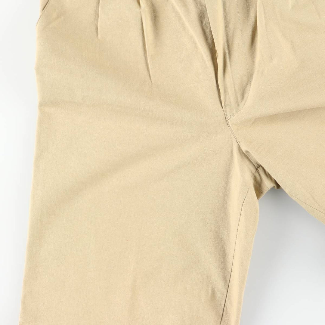 Vintage 1970'S GAP Two-pleat Cotton Pants, Women's Size L (W28) cotton Beige type Vintage Second Hand