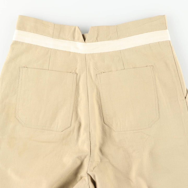 Vintage 1970'S GAP Two-pleat Cotton Pants, Women's Size L (W28) cotton Beige type Vintage Second Hand