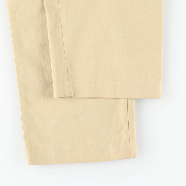 Vintage 1970'S GAP Two-pleat Cotton Pants, Women's Size L (W28) cotton Beige type Vintage Second Hand