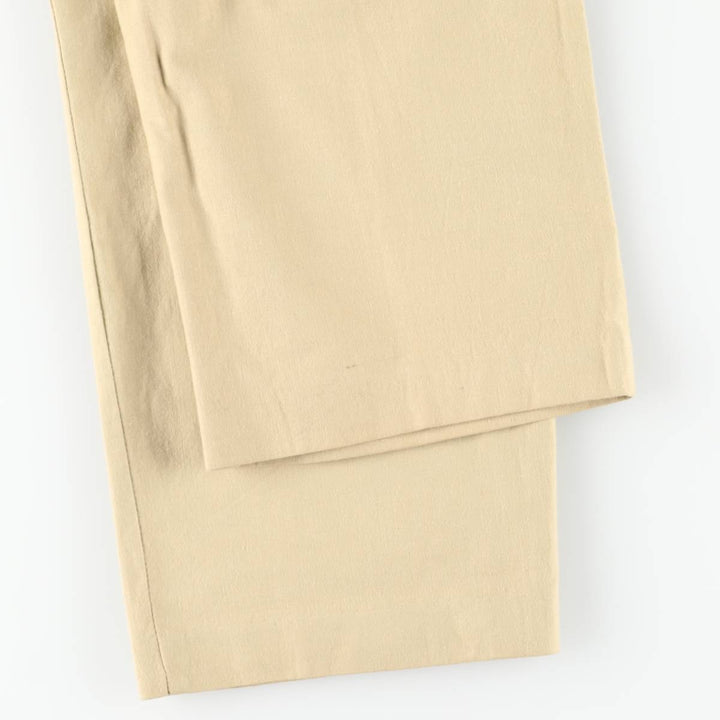 Vintage 1970'S GAP Two-pleat Cotton Pants, Women's Size L (W28) cotton Beige type Vintage Second Hand