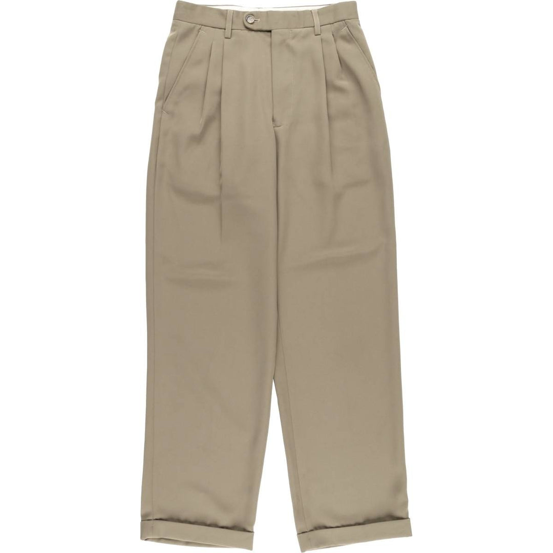 Mayor Two-pleat Slacks, Women's Size L (W28) unclear brown type Vintage Second Hand