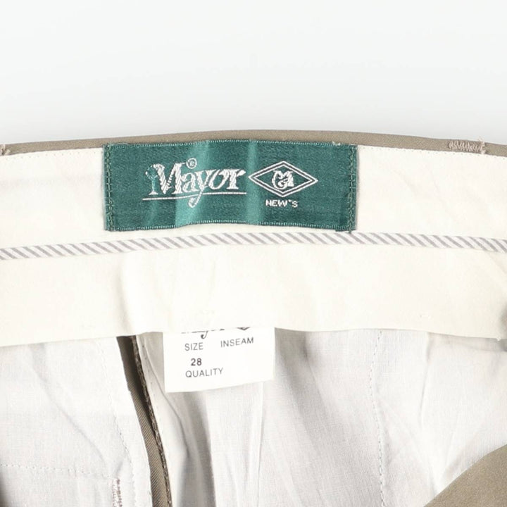Mayor Two-pleat Slacks, Women's Size L (W28) unclear brown type Vintage Second Hand