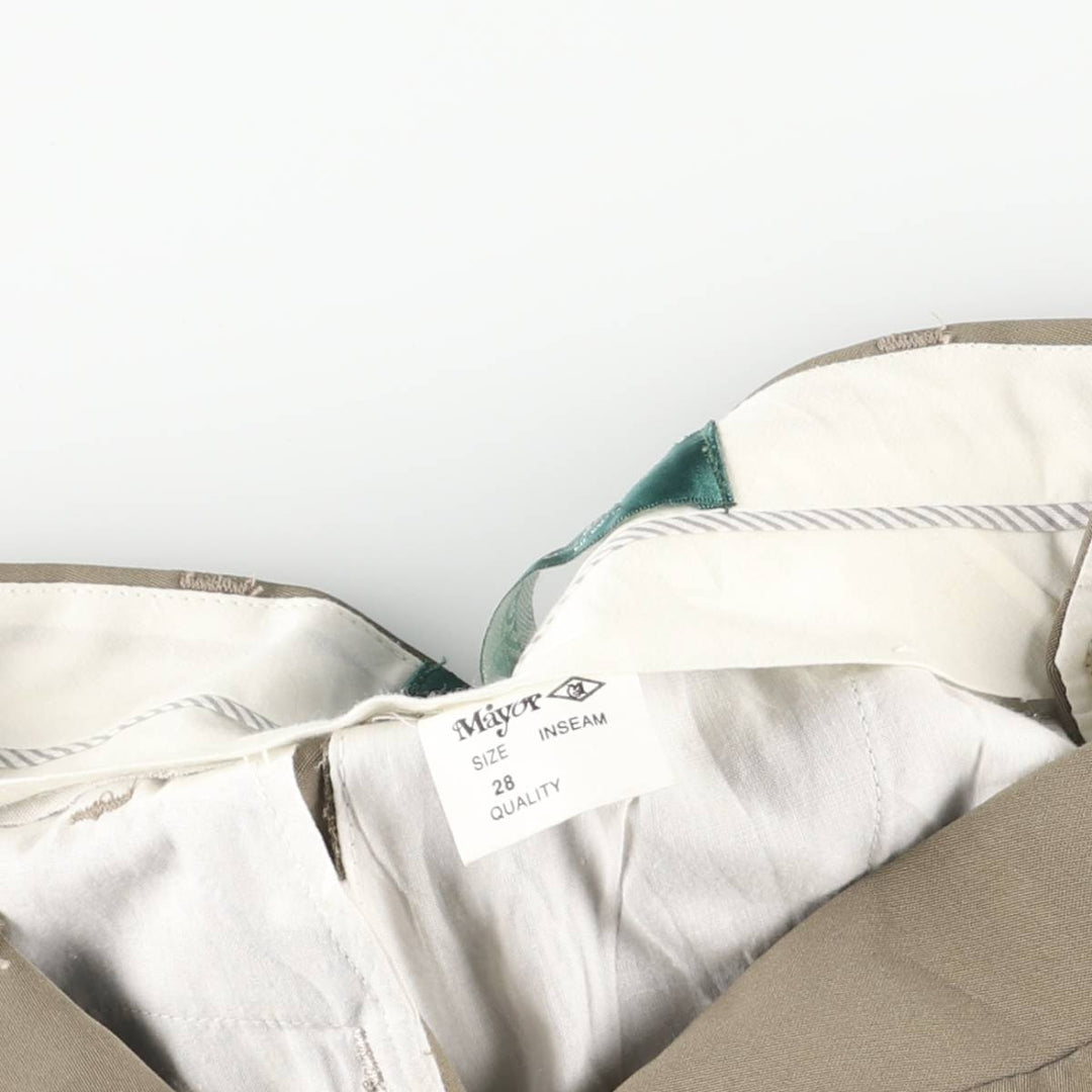 Mayor Two-pleat Slacks, Women's Size L (W28) unclear brown type Vintage Second Hand
