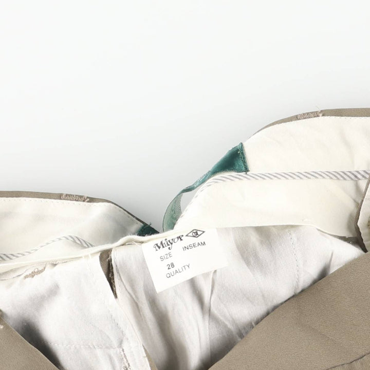 Mayor Two-pleat Slacks, Women's Size L (W28) unclear brown type Vintage Second Hand