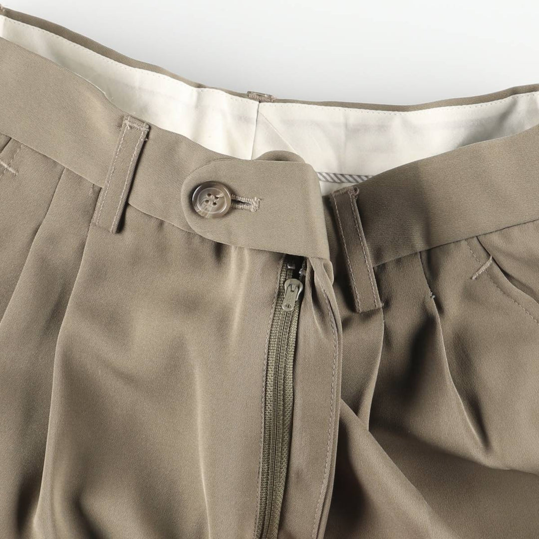 Mayor Two-pleat Slacks, Women's Size L (W28) unclear brown type Vintage Second Hand