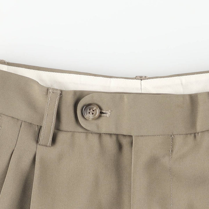 Mayor Two-pleat Slacks, Women's Size L (W28) unclear brown type Vintage Second Hand
