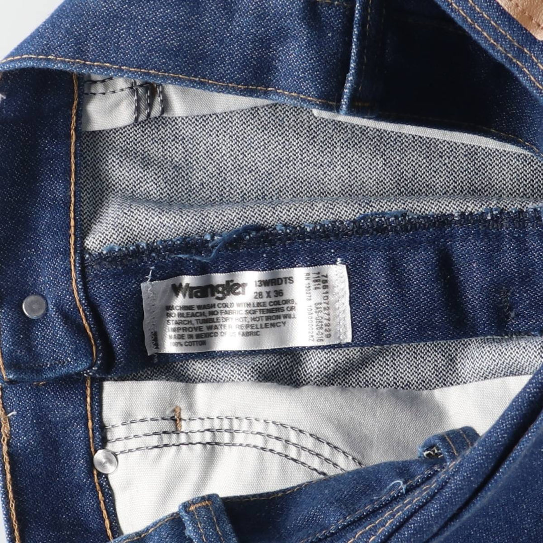 Vintage 90s-00'S Wrangler cut-off straight-leg denim pants, women's size L (w28) cotton blue type Vintage Second Hand