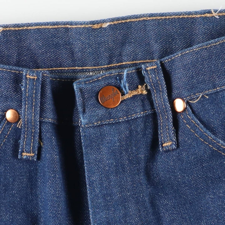 Vintage 90s-00'S Wrangler cut-off straight-leg denim pants, women's size L (w28) cotton blue type Vintage Second Hand