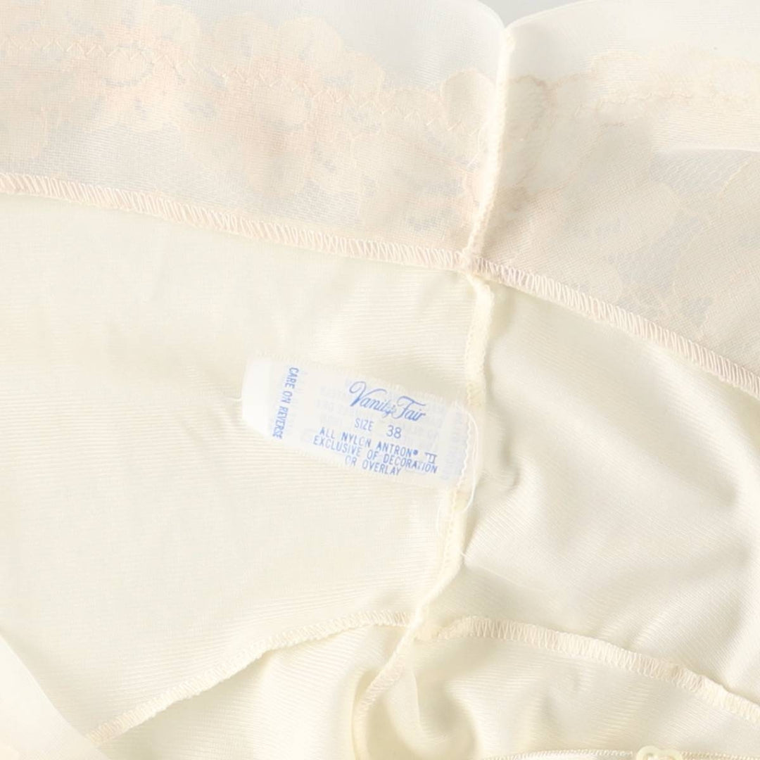 VANITY FAIR Lingerie Half-Length Camisole Dress, Made in USA, Women's Size Medium, Vintage Nylon unbleached Vintage Second Hand