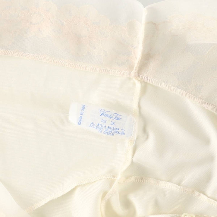 VANITY FAIR Lingerie Half-Length Camisole Dress, Made in USA, Women's Size Medium, Vintage Nylon unbleached Vintage Second Hand