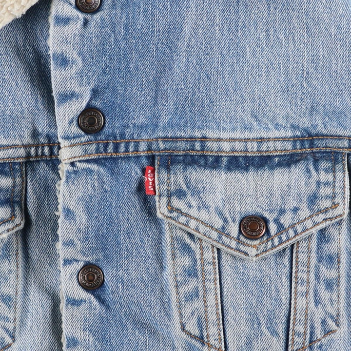 90'S Levi's 71500-0414 Denim Boa Jacket, Men's Size Medium, Vintage cotton blue type Vintage Second Hand