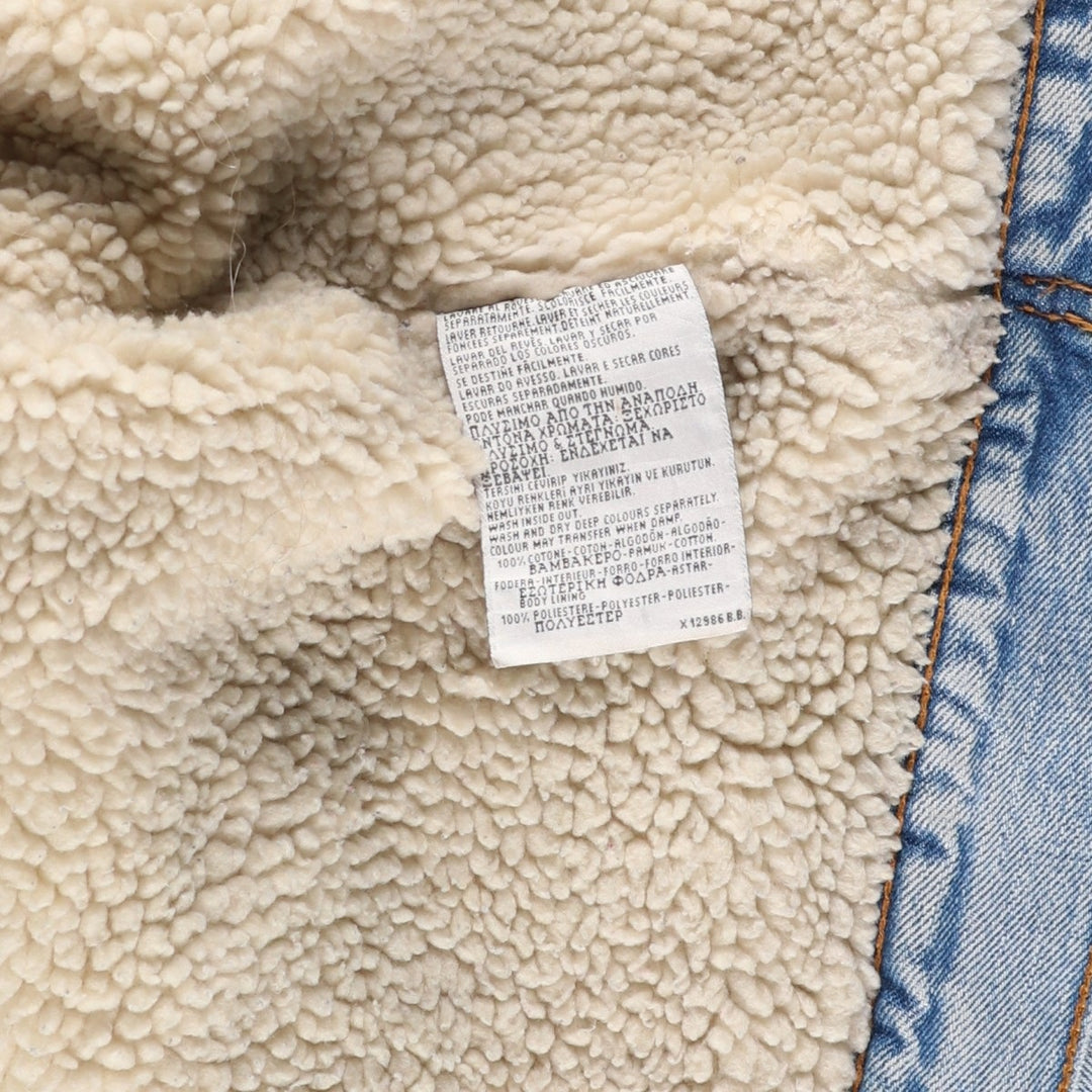 90'S Levi's 71500-0414 Denim Boa Jacket, Men's Size Medium, Vintage cotton blue type Vintage Second Hand