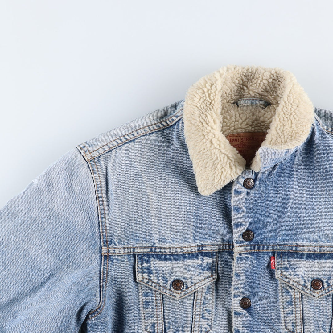 90'S Levi's 71500-0414 Denim Boa Jacket, Men's Size Medium, Vintage cotton blue type Vintage Second Hand