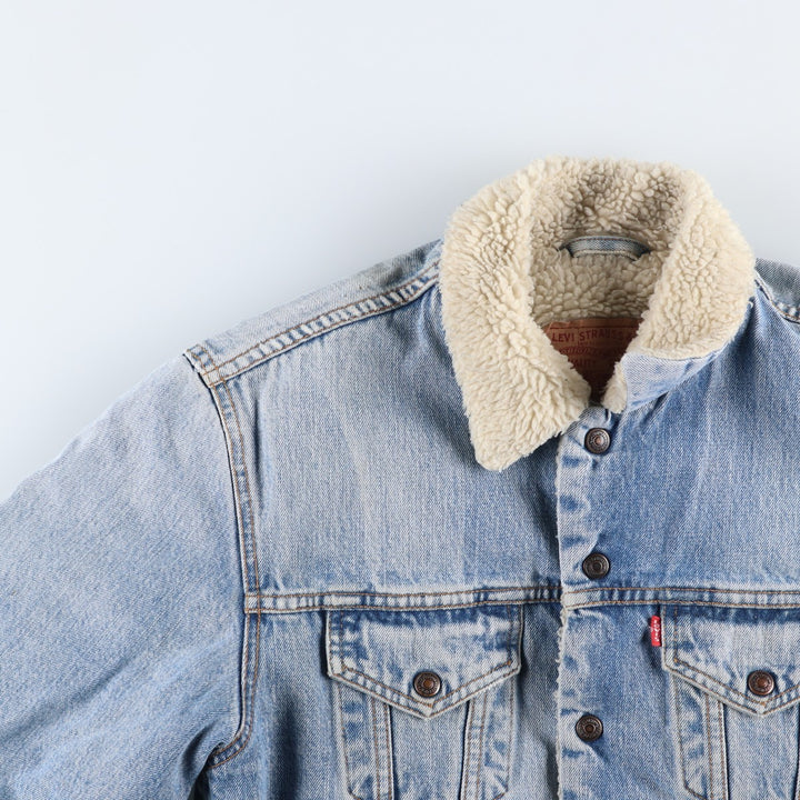 90'S Levi's 71500-0414 Denim Boa Jacket, Men's Size Medium, Vintage cotton blue type Vintage Second Hand