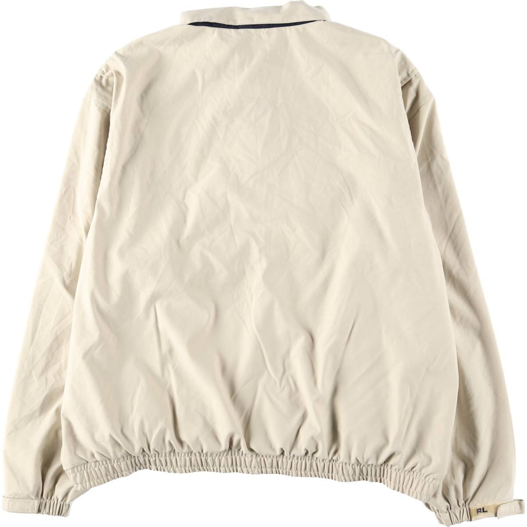 Ralph Lauren POLO GOLF Half-Snap Collared Warm-Up Pullover, Men's XXL equivalent. polyester ivory Vintage Second Hand