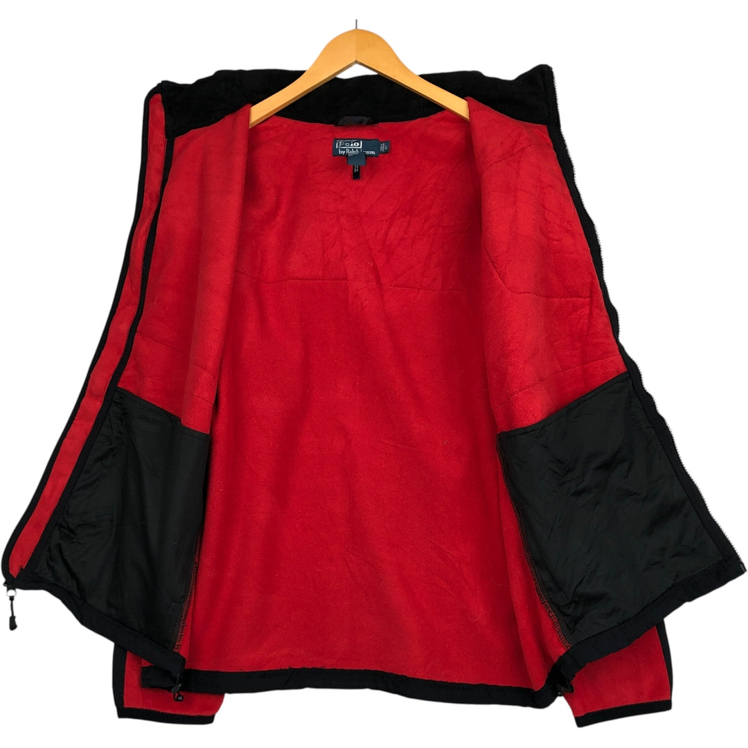 Ralph Lauren POLO by Ralph Lauren fleece jacket, men's size L polyester black type Vintage Second Hand