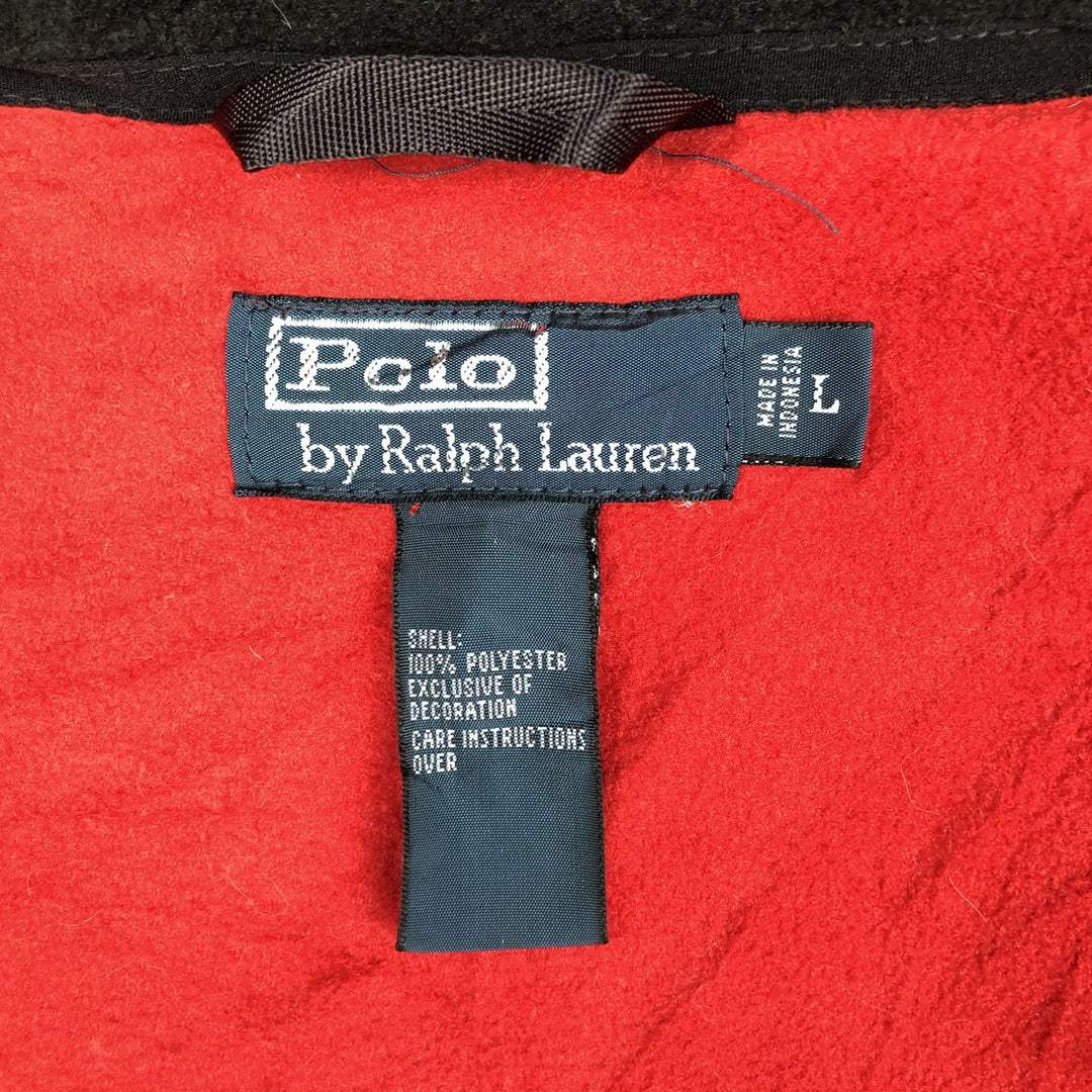 Ralph Lauren POLO by Ralph Lauren fleece jacket, men's size L polyester black type Vintage Second Hand