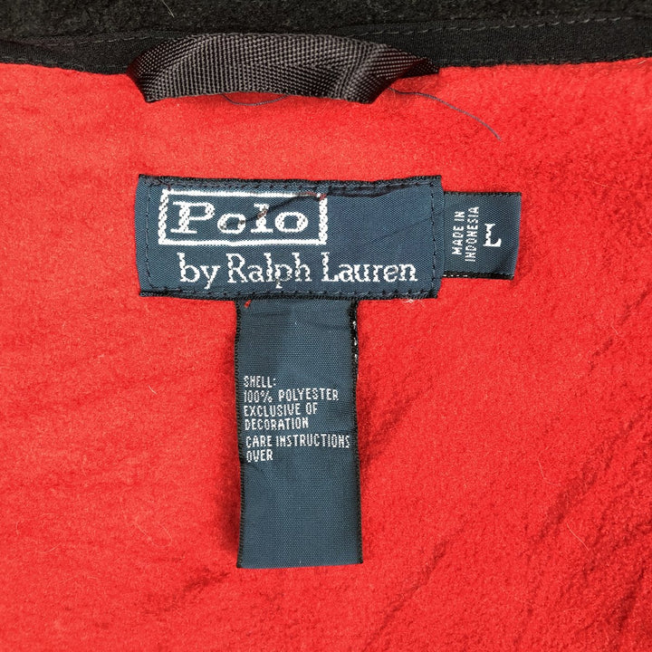 Ralph Lauren POLO by Ralph Lauren fleece jacket, men's size L polyester black type Vintage Second Hand