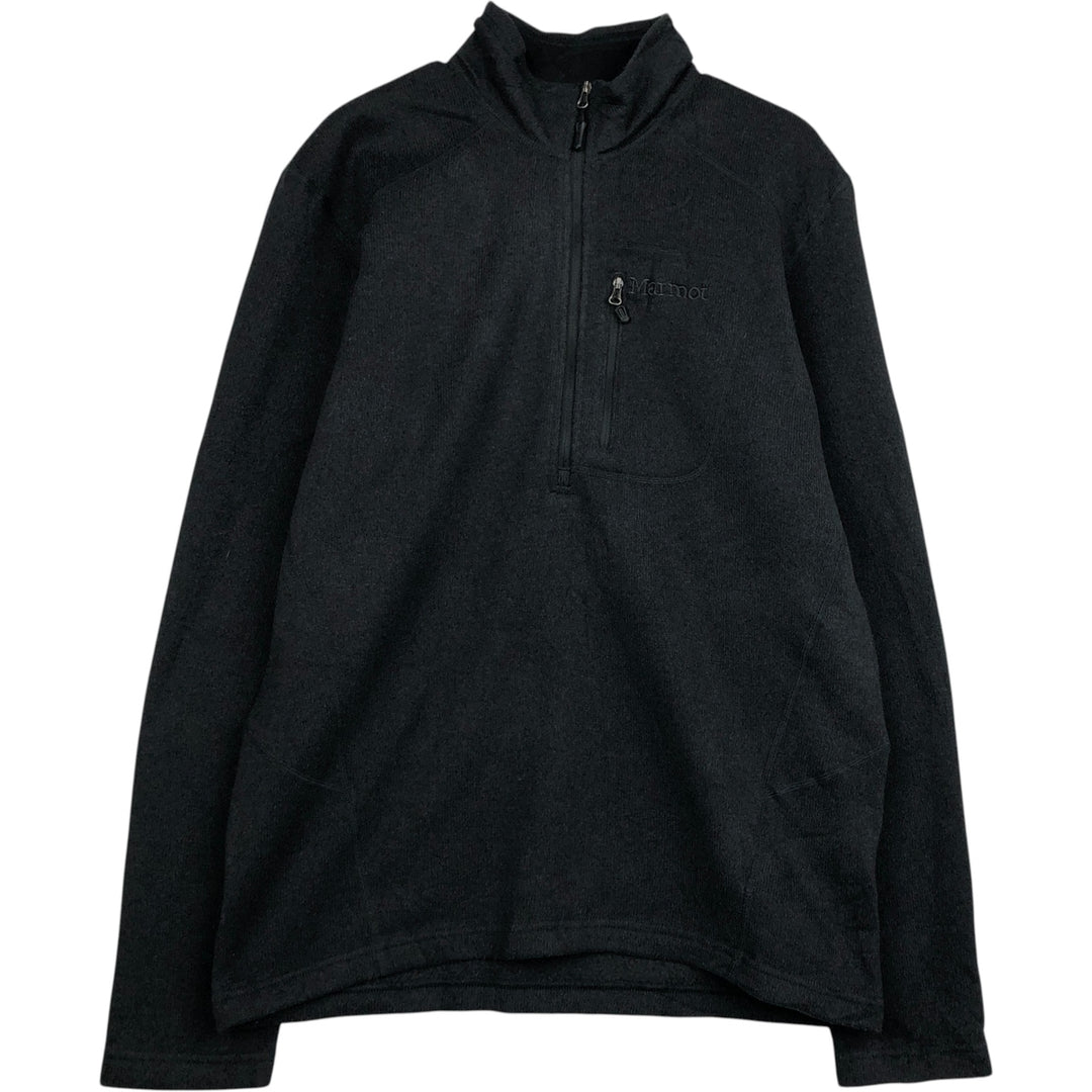 Marmot Half-Zip Fleece Pullover, Men's Size Medium polyester black type Vintage Second Hand