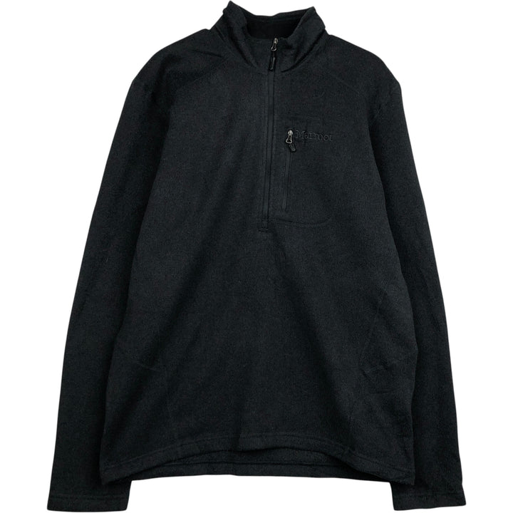 Marmot Half-Zip Fleece Pullover, Men's Size Medium polyester black type Vintage Second Hand