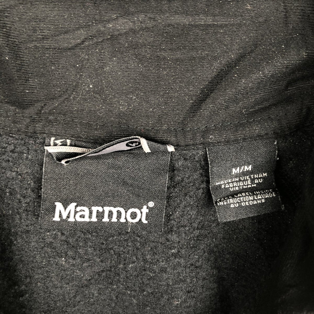 Marmot Half-Zip Fleece Pullover, Men's Size Medium polyester black type Vintage Second Hand