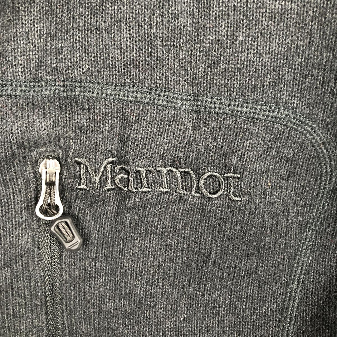 Marmot Half-Zip Fleece Pullover, Men's Size Medium polyester black type Vintage Second Hand