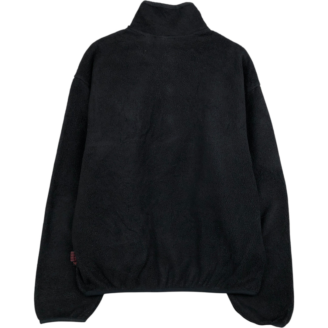 2000'S WOOLRICH Half-Snap Fleece Pullover, Men's Size M polyester black type Vintage Second Hand