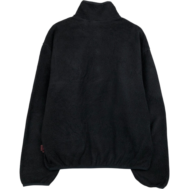 2000'S WOOLRICH Half-Snap Fleece Pullover, Men's Size M polyester black type Vintage Second Hand