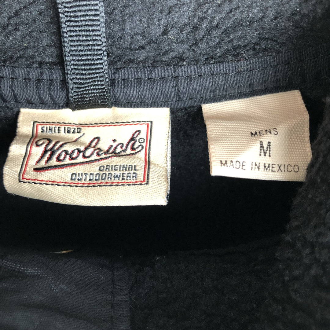 2000'S WOOLRICH Half-Snap Fleece Pullover, Men's Size M polyester black type Vintage Second Hand