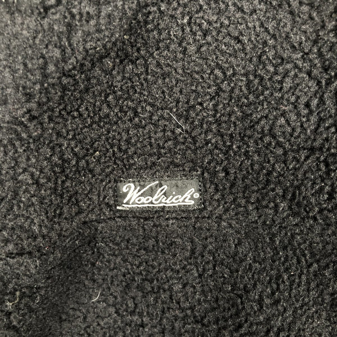 2000'S WOOLRICH Half-Snap Fleece Pullover, Men's Size M polyester black type Vintage Second Hand