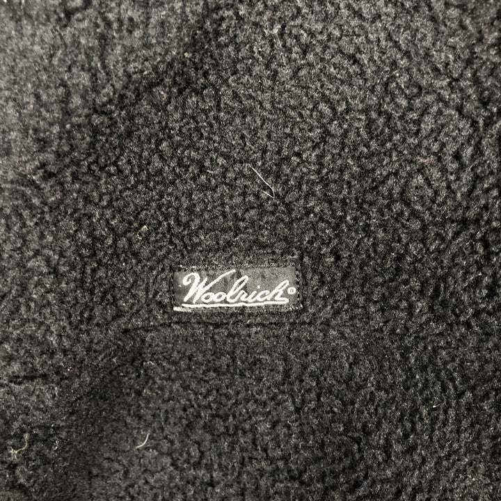 2000'S WOOLRICH Half-Snap Fleece Pullover, Men's Size M polyester black type Vintage Second Hand