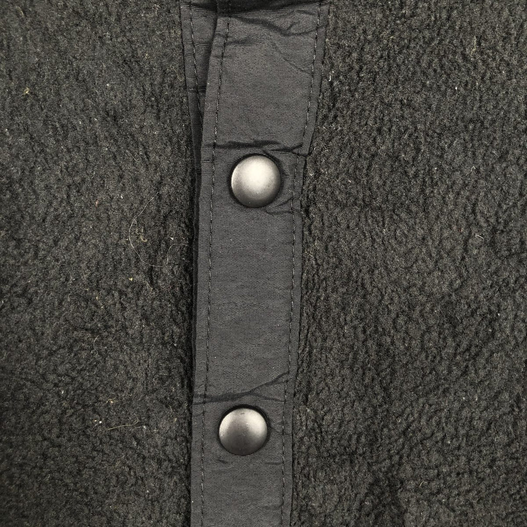 2000'S WOOLRICH Half-Snap Fleece Pullover, Men's Size M polyester black type Vintage Second Hand