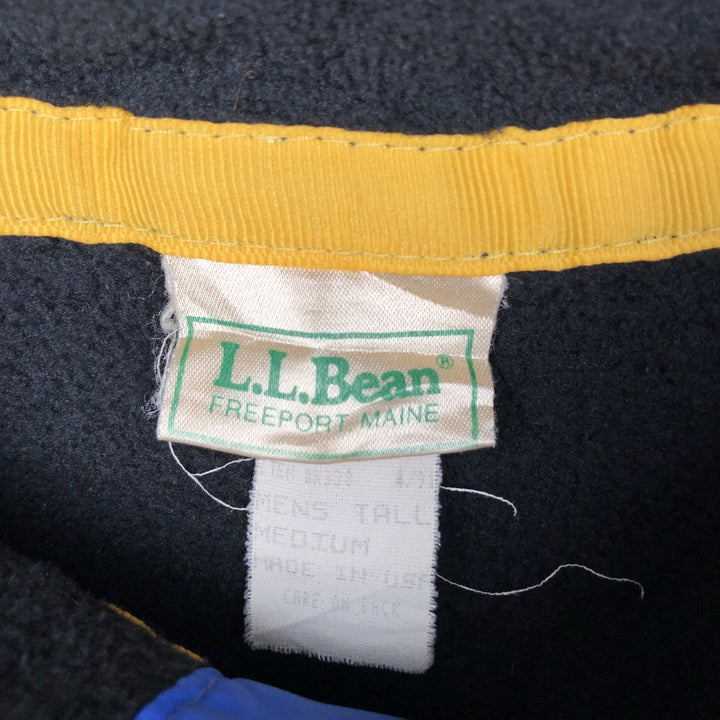 Vintage LLBean Half-Snap Fleece Pullover from the 1980s-1990s, Made in USA, Men's Size Medium polyester black type Vintage Second Hand