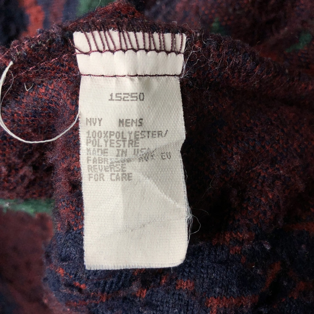 90s-00'S Woolrich all-over print fleece jacket, made in USA, men's size L equivalent. unclear navy blue type Vintage Second Hand