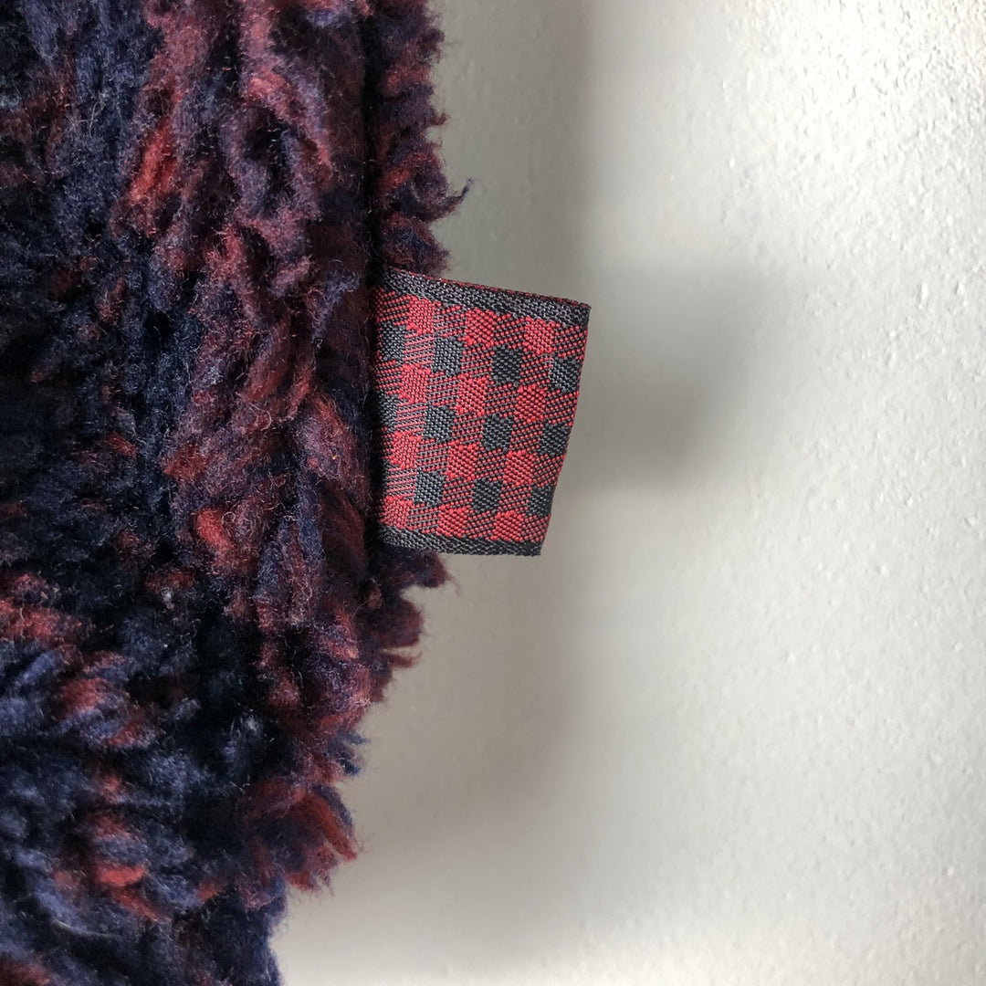 90s-00'S Woolrich all-over print fleece jacket, made in USA, men's size L equivalent. unclear navy blue type Vintage Second Hand