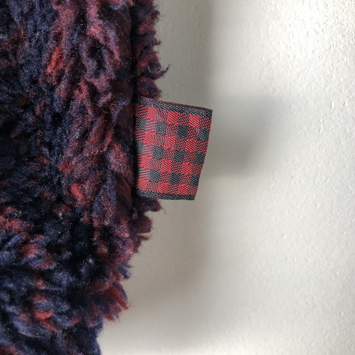 90s-00'S Woolrich all-over print fleece jacket, made in USA, men's size L equivalent. unclear navy blue type Vintage Second Hand