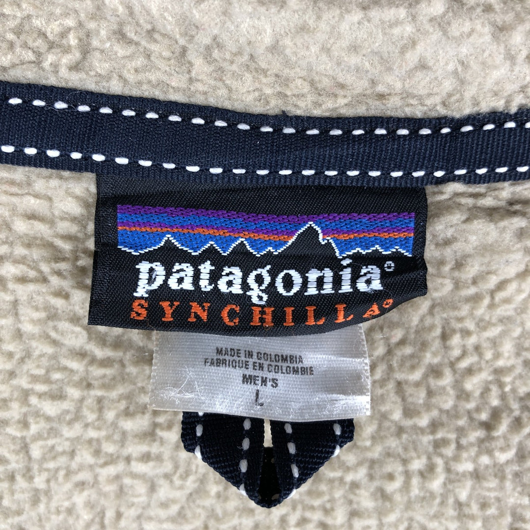 Patagonia Synchilla Fleece Jacket (25360FA), Men's Size L polyester Beige type Vintage Second Hand