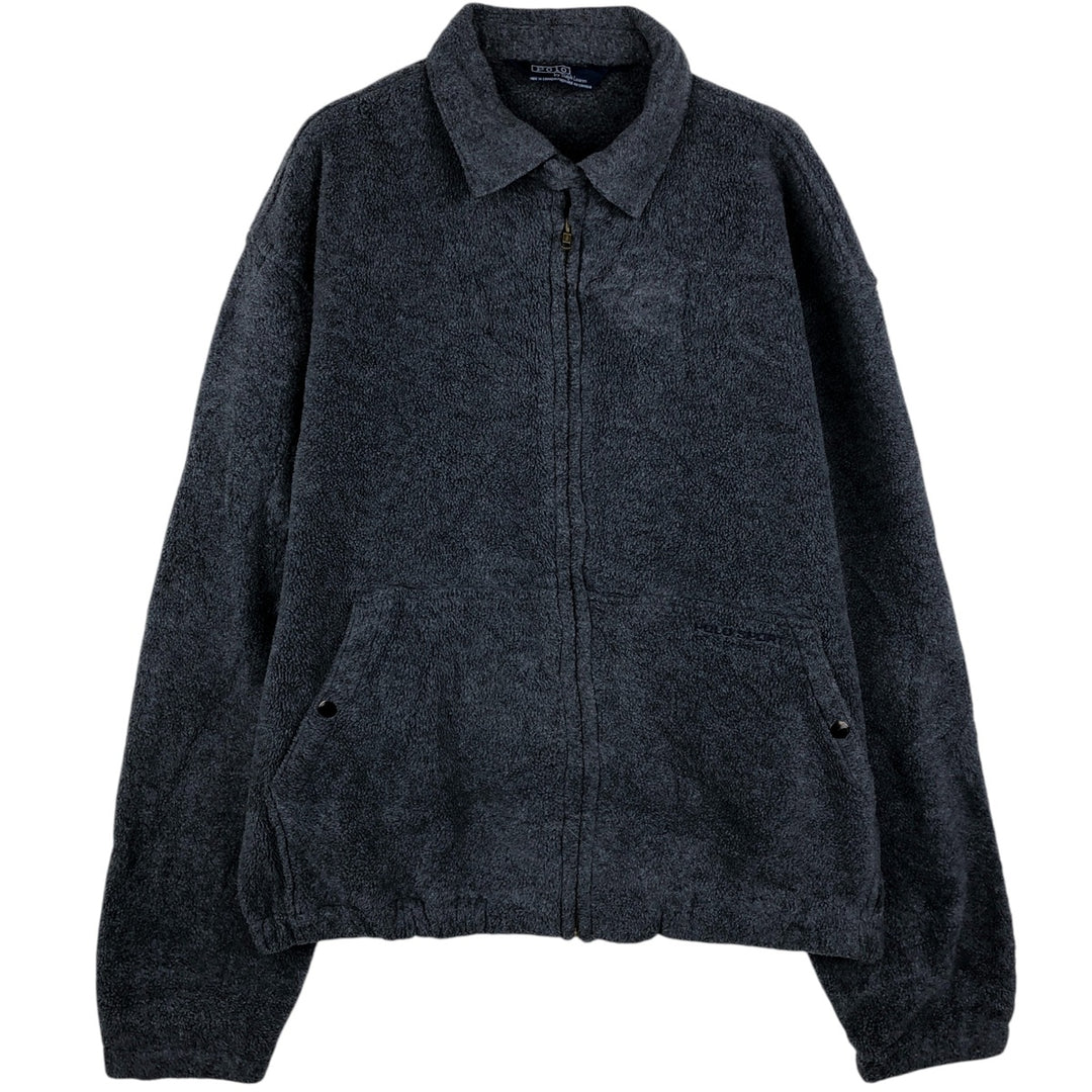 Ralph Lauren POLO by Ralph Lauren Swing-Top Fleece Jacket, Made in Canada, Men's Size Medium unclear gray type Vintage Second Hand